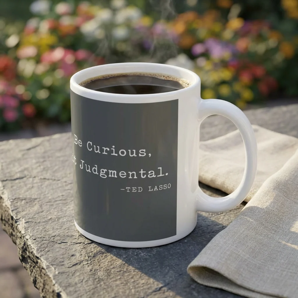 Believe Positive Message Mug — "Be Curious Not Judgmental" Coffee Cup (11oz & 15oz) - Image 3